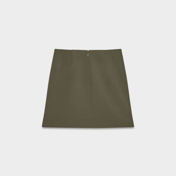 NWT Aritzia WILFRED Classic Mini Skirt - Crepette Dark Olive - Picture 8 of 9